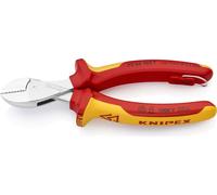 Knipex X-Cut avec anneau de fixation chromé, isolé avec des gaines multicomposants, testé VDE; avec anneau de fixation intégré isolé pour la fixation d'un dispositif anti-chute 160 mm - 7306160TBK
