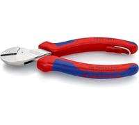 Knipex X-Cut Pince coupante de côté chromée avec gaines, 73 05 160 T | Bi-matière, avec œillet intégré pour fixation d’un dispositif antichute 160 mm