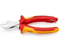 Knipex X-Cut avec anneau de fixation chromé, isolé avec des gaines multicomposants, testé VDE; avec anneau de fixation intégré isolé pour la fixation d'un dispositif anti-chute 160 mm - 7306160TBK