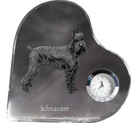 Knírač I - horloge en cristal avec photo de chien, étagère en forme de cœur avec horloge, horloge sur pied personnalisée de la marque Art-Dog