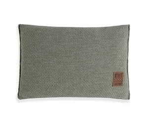Knit Factory - Jesse Coussin - Urban Green - 60x40 cm | Coussin avec garnissage et housse - Coussin de canapé - Coussin tricoté - Design intemporel