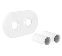KNM Trade Kit Cache Rosace Double Manchons Blanc | plastique durable, cache tuyaux, esthétique maison, rénovation, protection