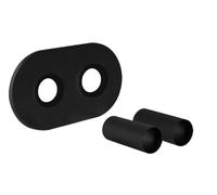 KNM Trade Kit Cache Rosace Double Manchons Noir | revêtement noir élégant, cache tuyaux cuisine, facile à installer, robuste
