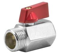 KNM Trade Mini Vanne Laiton Nickelé 1/2" Avec Papillon Eau Potable | laiton nickelé, chauffage, plomberie, jauge aluminium, eau potable, norme européenne, installation rapide