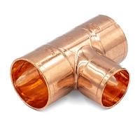 KNM Trade Raccord Cuivre à Souder Té Réduit Femelle 28x22x28 | cuivre, intérieure, raccord plomberie, installation, chauffage, usage professionnel, compatible DVGW