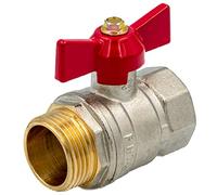 KNM Trade Robinet 3/4" AG-IG, Laiton Durable, Eau Potable | Joint PTFE, molette alu, normes européennes, corrosion résistante, potable sécurité