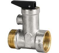 KNM TRADE Soupape Sécurité Chauffe-eau, M-F, Laiton, 1/2" | Corps laiton sablé, conformité normes EU, pression 7 bar, ressort inox, eau potable, surpression