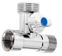 KNM Trade Valve 3 Voies Filtre Céramique Nickelé Rosace 1/2"x1/2"x3/4"