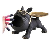 KNMDXD Bol de rangement pour clés de table,Figurine de table bol en forme de bouledogue français en résine | Boucles d'Oreilles Bijoux Bols de Stockage Sculpture de Table pour la Maison