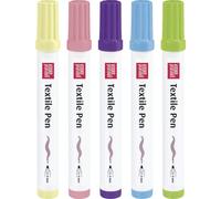 Knorr Prandell, Lot de 5 crayons textiles, adhère à n'importe quel textile (lot de 5 bonbons épais)