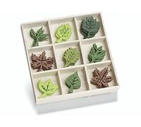 KnorrPrandell Boîte en Bois avec décorations en Feutrine Motif Feuilles Multicolore 22 mm