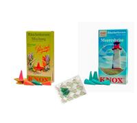 KNOX Lot de 2 bougies d'encens - Fleurs au bord de la mer - Parfums : floral, brise marine - Quantité : 48 - 3 bougies d'encens incluses comme échantillons de parfum brise marine - Fabriquées en