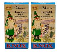 KNOX Lot de 2 bougies d'encens - Lavande - Quantité : 48 pièces - Fabriquées en Allemagne