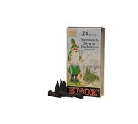 Knox Lot de 4 cônes d'encens, fabriqués en Allemagne, pour Noël, au miel, au pain d'épices, au sapin, à la myrrhe, à la cannelle