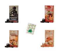 KNOX Lot de 4 cônes d'encens - Lumières de Noël en train - Parfums : chemin de fer, vin chaud, pain d'épices, amande - Quantité : 96 cônes d'encens inclus comme échantillons du parfum brise marine