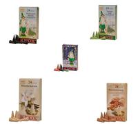 Knox Lot de 5 cônes d'encens de taille M dans différentes variantes de parfums tels que le parfum de sapin, la myrrhe d'encens, la vanille, les amandes brûlées et le mélange coloré