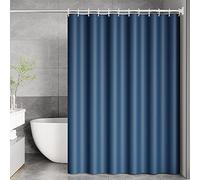 KnSam Rideau Douche, Bleu Foncé, 180x180cm, Simple Moderne, PEVA, Rideau Salle de Bain Imperméable avec Anneaux