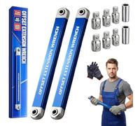 Knubbuf Anglefix Pro extension Décalée, Rallonge Cliquet 39cm Avec Adaptateurs 1/4 3/8 1/2, Outil De Renvoi D'angle Visseuse Pour Espaces Restreints Et Réparation Automobile (2 ensembles)
