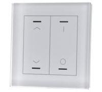 KNX Bouton en Verre II Lumière 2 Fois, RGBW, avec capteur de température, Blanc, Stores, commutat.