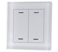 MDT KNX Bouton-poussoir en verre II Light double RGBW, avec température, verre blanc, neutre, 1 pièce.