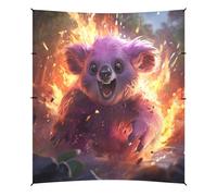 Koala en ColèRe De l'espace Tiré Tente de Plage Abri Solaire pour Camping,Installation Facile,Portable avec Sacs de Sable pour Pêche Pique-Nique Plein Air