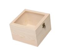 Koautios Boîte de Rangement En Bois, Boîte à Souvenirs, Organisateur, Boîte à Bijoux, Boîte En Bois, Boîte à Fleurs pour Cadeau, Centre de Table de Mariage, Dé, couvercle en verre 18x18x12cm