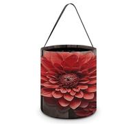 KOAYUBFC Seau à bonbons d'Halloween représentant une fleur de dahlia rouge - Sac fourre-tout avec poignées - Paniers à bonbons réutilisables pour Halloween, fournitures de fête, sacs cadeaux