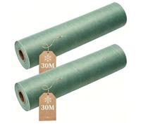 Kobete Chemin De Table en Non-Tissé 30 m x 30 cm, 2 Rouleaux De Decoration Table Vert Eucalyptus, Centre De Table Adaptable, pour Anniversaires, Mariages, Communions, Confirmations