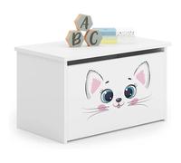 Kobi Coffre à jouets Daria chat rose - Blanc