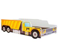 KOBI Enfant Voiture Véhicule Auto | Camion à Benne Basculante Camion-Benne | 70 x 140 cm | Enfants Garçon Fille | avec Sommier et Matelas | Cabane avec Barrière
