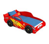 KOBI Lit elfant Voiture 160 x 80, Rouge, avec Roues en 3D et Matelas pour garçon Cars