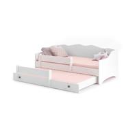 Kobi Lit enfant Emma Blanc + gigogne 160x80 avec matelas