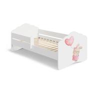 KOBI Lit Enfant Fala Bunny 160 x 80 cm - barrière, thème Lapin | KOBI - ref. FALA BAR 160x80 BUNNY - 5907541210644 - Rose - Materiaux mixtes