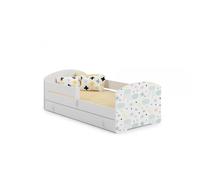 Kobi Lit Enfant LUK BAR+SZU 160x80 Étoiles Tiroir de Rangement avec Matelas