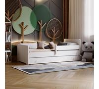 Lit d'enfant MAX BAR 70 x 140 cm avec tiroir et en couleur : blanc