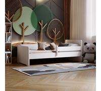 Kobi Lit d'enfant MAX-BAR 70x140 cm avec protection contre les chutes Blanc