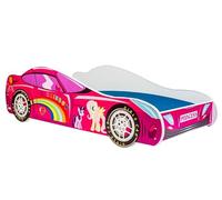 KOBI Lit Enfant Voiture PINK RACER 160x80 pour Chambre Enfant Fille