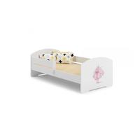 Lit enfant 140x70 cm + sommier + matelas + barrière de sécurité