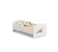 Kobi Lit enfant LUK BAR 160x80 cm tracteur avec matelas Jaune