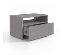 KOBI Table Basse Lino Blanche sur roulettes avec tiroir - Une Table Basse Moderne pour Le Salon (Gris)
