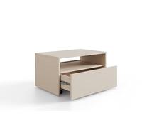 KOBI Table Basse Lino Cachemire sur roulettes avec tiroir - Une Table Basse Moderne pour Le Salon (Cachemire)