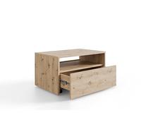 KOBI Table Basse Lino Chêne Artisan sur roulettes avec tiroir - Une Table Basse Moderne pour Le Salon (Chêne Artisan)