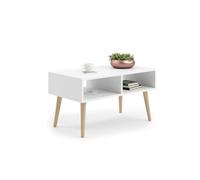 KOBI Table Basse Sandi | Design scandinave | pour Le Salon, Le Bureau, la Salle à Manger | Fonctionnelle et élégante | Matériaux de Haute qualité (Blanc)
