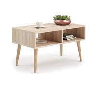 KOBI Table Basse scandinave Sandi Blanc, Pieds en Bois - Un canapé Moderne pour Le Salon (Chêne Sonoma)