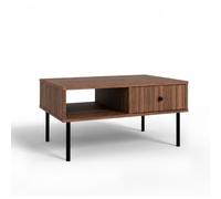 KOBI Table Basse Venus 90 cm - Couleur Noyer