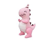 Koboko Ballon gonflable dinosaure rose mignon T-Rex avec chapeau de fête, ballon en aluminium pour anniversaire d'enfant