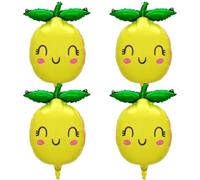 Koboko Lot de 4 jolis ballons en aluminium jaune citron pour décoration de fête d'été