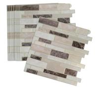 KOCKSHION 10 Pièces Autocollant pour Carrelage de Sol à Décoller Coller, Carreaux Muraux Autocollants Effet Marbre, Pvc, 30,5x30,5cm, Lot de Stickers Muraux Cuisine et Salle de Bain,