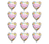 KOCKSHION 12 Ballons en Aluminium Épais et Résistant Fête des Mères, Ballon Géant de Cœur Décoration pour Fête et Photos