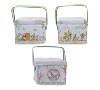 KOCKSHION 3 Pièces Boîte de Bonbons de Pâques Ronde en Tôle, Design Lapin Unique, Boîte Multifonction pour Rangement de Friandises et Thé, pour Célébrations Plusieurs styles